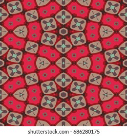 Hexagonal symmetry vector pattern. Geometric ornaments for ceramic tile, surface design, textiles, printing, wallpaper. The endless colorful texture with abstract stars.
