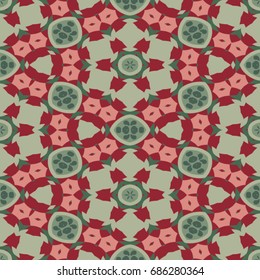 Hexagonal symmetry vector pattern. Geometric ornaments for ceramic tile, surface design, textiles, printing, wallpaper. The endless colorful texture with abstract stars.