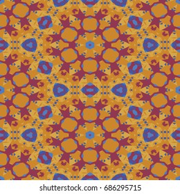 Hexagonal symmetry vector pattern. Geometric ornaments for ceramic tile, surface design, textiles, printing, wallpaper. The endless colorful texture with abstract stars.