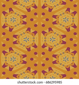 Hexagonal symmetry vector pattern. Geometric ornaments for ceramic tile, surface design, textiles, printing, wallpaper. The endless colorful texture with abstract stars.