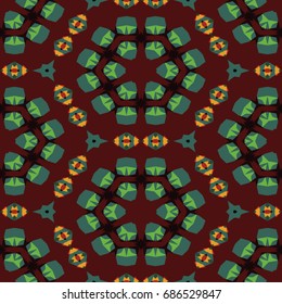Hexagonal symmetry vector pattern. Geometric ornaments for ceramic tile, surface design, textiles, printing, wallpaper. The endless colorful texture with abstract stars.