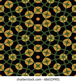 Hexagonal symmetry vector pattern. Geometric ornaments for ceramic tile, surface design, textiles, printing, wallpaper. The endless colorful texture with abstract stars.