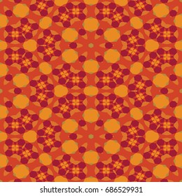 Hexagonal symmetry vector pattern. Geometric ornaments for ceramic tile, surface design, textiles, printing, wallpaper. The endless colorful texture with abstract stars.