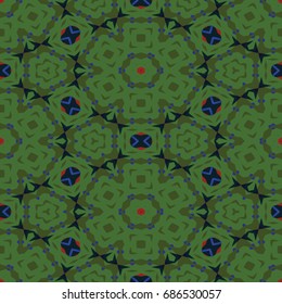 Hexagonal symmetry vector pattern. Geometric ornaments for ceramic tile, surface design, textiles, printing, wallpaper. The endless colorful texture with abstract stars.