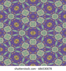 Hexagonal symmetry vector pattern. Geometric ornaments for ceramic tile, surface design, textiles, printing, wallpaper. The endless colorful texture with abstract stars.