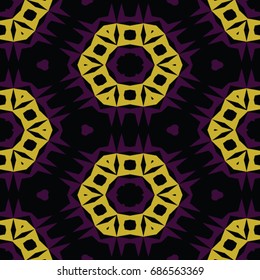 Hexagonal symmetry vector pattern. Geometric ornaments for ceramic tile, surface design, textiles, printing, wallpaper. The endless colorful texture with abstract stars.