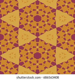 Hexagonal symmetry vector pattern. Geometric ornaments for ceramic tile, surface design, textiles, printing, wallpaper. The endless colorful texture with abstract stars.