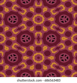Hexagonal symmetry vector pattern. Geometric ornaments for ceramic tile, surface design, textiles, printing, wallpaper. The endless colorful texture with abstract stars.