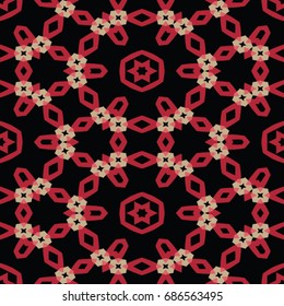 Hexagonal symmetry vector pattern. Geometric ornaments for ceramic tile, surface design, textiles, printing, wallpaper. The endless colorful texture with abstract stars.