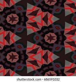 Hexagonal symmetry vector pattern. Geometric ornaments for ceramic tile, surface design, textiles, printing, wallpaper. The endless colorful texture with abstract stars.