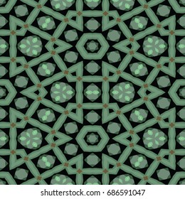 Hexagonal symmetry vector pattern. Geometric ornaments for ceramic tile, surface design, textiles, printing, wallpaper. The endless colorful texture with abstract stars.