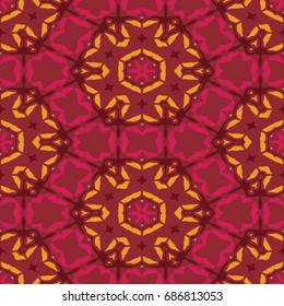 Hexagonal symmetry vector pattern. Geometric ornaments for ceramic tile, surface design, textiles, printing, wallpaper. The endless colorful texture with abstract stars.