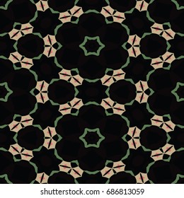 Hexagonal symmetry vector pattern. Geometric ornaments for ceramic tile, surface design, textiles, printing, wallpaper. The endless colorful texture with abstract stars.
