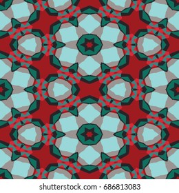 Hexagonal symmetry vector pattern. Geometric ornaments for ceramic tile, surface design, textiles, printing, wallpaper. The endless colorful texture with abstract stars.