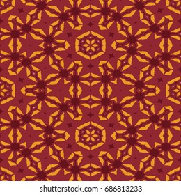 Hexagonal symmetry vector pattern. Geometric ornaments for ceramic tile, surface design, textiles, printing, wallpaper. The endless colorful texture with abstract stars.