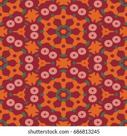 Hexagonal symmetry vector pattern. Geometric ornaments for ceramic tile, surface design, textiles, printing, wallpaper. The endless colorful texture with abstract stars.