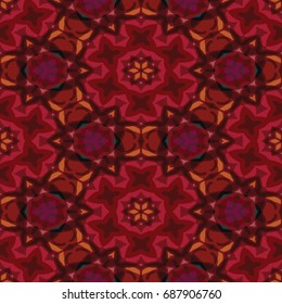 Hexagonal symmetry vector pattern. Geometric ornaments for ceramic tile, surface design, textiles, printing, wallpaper. The endless colorful texture with abstract stars.