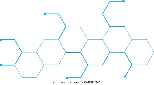Hexagonal Tech Pattern Isolated Vector