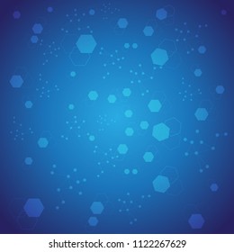 Hexagonal Techno Blue Background