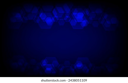 Tecnología hexagonal abstracta sobre fondo azul. Diseño para la ciencia, la medicina o la tecnología. Fondo geométrico. Poligonal molecular para la presentación de salud, médica o técnica.  






