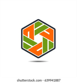Hexagonal technology icon logo vector