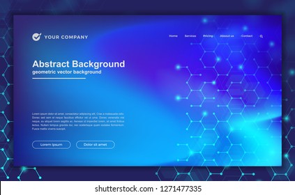Hexagonal technology, molecule, genetic, chemical compounds abstract vector background for your website or landing page. Abstract modern background with connected lines and dots.