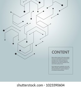 Hexagonal technology pattern. Molecular connect composition.