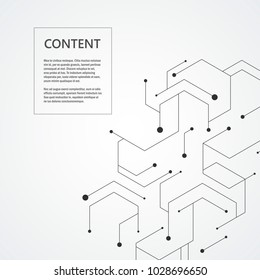 Hexagonal technology pattern. Molecular connect composition.