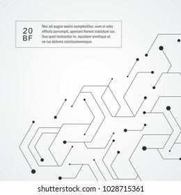 Hexagonal technology pattern. Molecular connect composition.