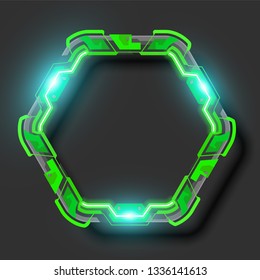 Hexagonal technology vector banner