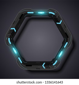 Hexagonal technology vector banner