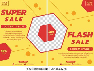 Diseño de cartel de ventas temático hexagonal