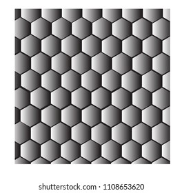 Hexagonal tiling in shades of grey, abstract geometric pattern.vector