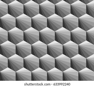 Hexagonal tiling in shades of grey, abstract geometric pattern