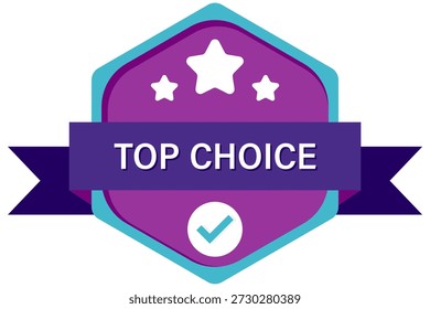 Hexagonal Top Choice badge with star