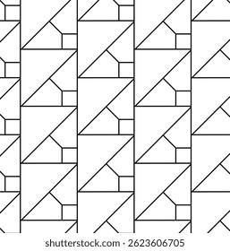Hexagonal and triangular texture. Geometry seamless pattern. Vector graphic line illustration. Black and white abstract background for banners, print for fabric, labels, t-shirt printing.
