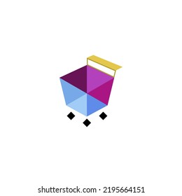 Hexagonal trolley shopping logos Modern logo Cool logo Shopping chart 