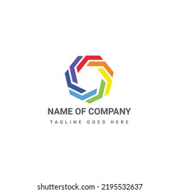 Hexagonal einzigartiges und modernes Logo für ein Unternehmen, Letter O bunter Logo-Design-Konzept für eine Markenidentität