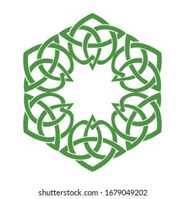 Hexagonal vector frame inspired by Celtic knot