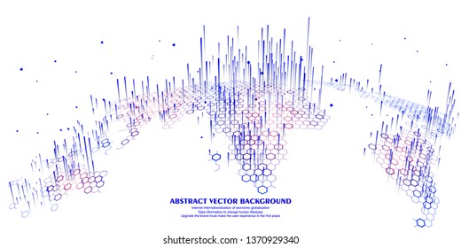  Hexagonal vector grid globe representing high tech, cloud computing and internet big data