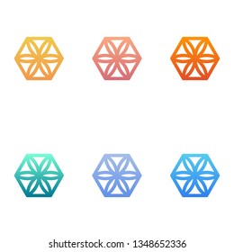Hexagonal vector icon suitable for a logo design related to religion, yoga, relax, nature and medical activities.