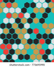 Hexagonal vector pattern. Creative design with colored elements
