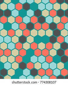 Hexagonal vector pattern. Creative design with colored elements