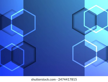 Hexagonal vector technology abstract background has space to fill words, modern and beautiful.