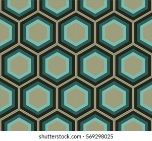 Hexagonal vintage colorful tiles. Patterned floor and wall tiles. Modern decor of the traditional encaustic technique. Ceramic decorative tiles. 