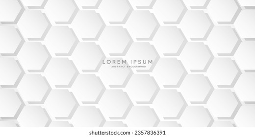 Hexagonaler weißer abstrakter Hintergrund für moderne Geschäftsarbeit.