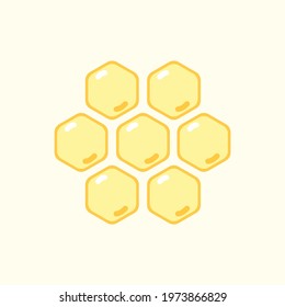 Hexagonal yellow honeycomb , isolated on yellow background , Vector Illustration EPS 10