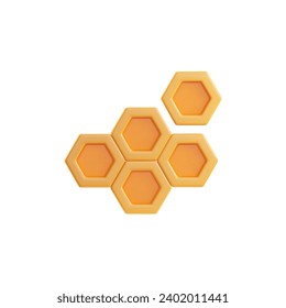 Hexagonal amarillo pepita el estilo 3D, ilustración vectorial aislada en fondo blanco. Elemento de diseño decorativo, producto ecológico natural realista, alimento saludable