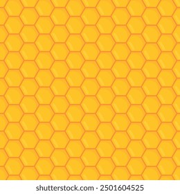 Hexagonal yellow and orange pattern resembling honeycomb.