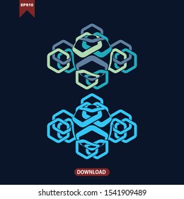 Hexagonals motive background vector design